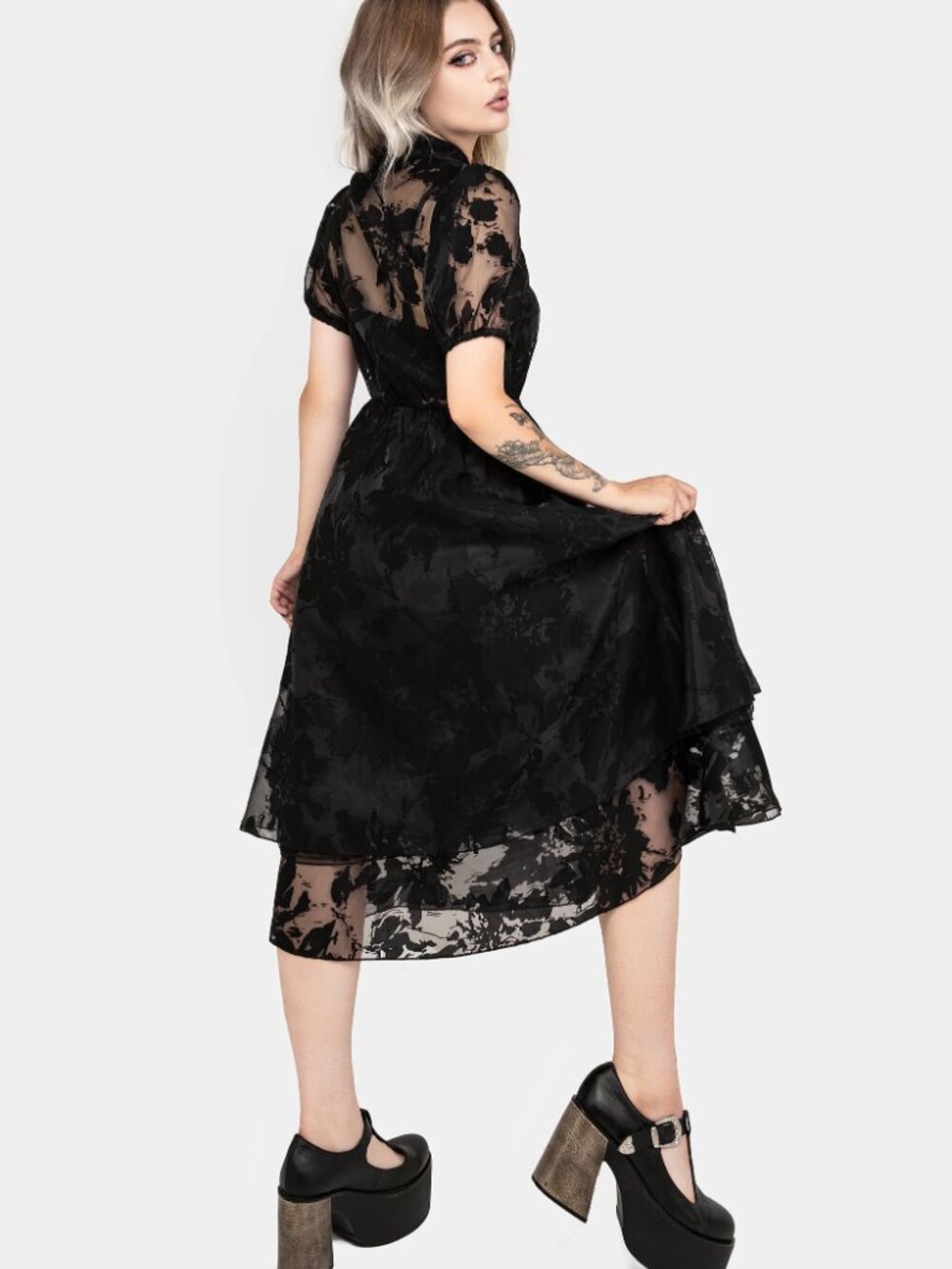 Spectre Layered Midi Shirt Dress - 8 - Picture 2 of 2